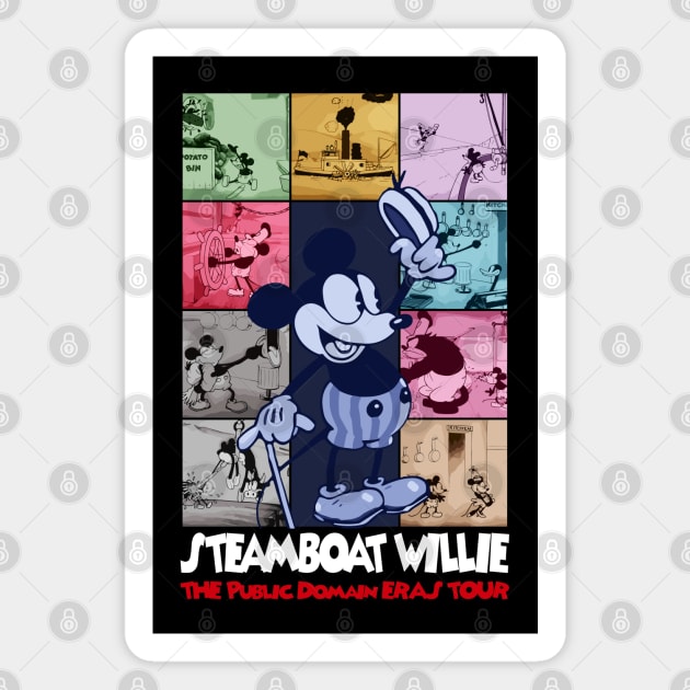 Steamboat Willie The Public Domain Eras Tour - 7 Magnet by Megadorim